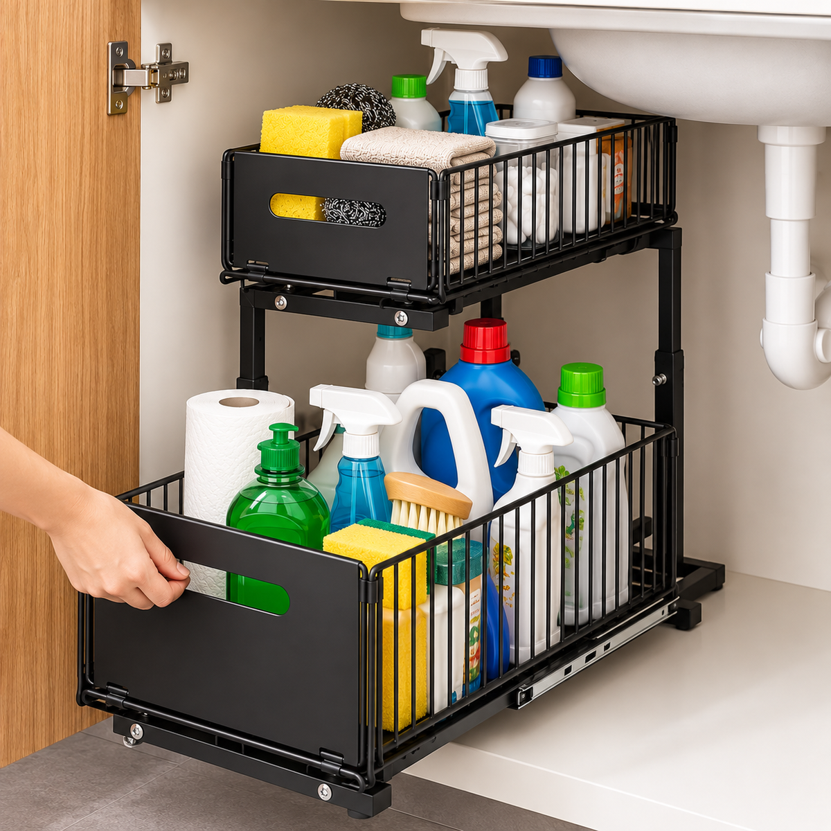Organizador Extraíble Bajo Fregadero de 2 Niveles